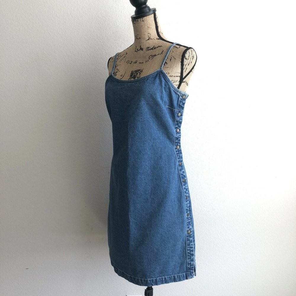 Vintage Tommy Hilfiger Denim Dress Side Snaps - Picture 3 of 10
